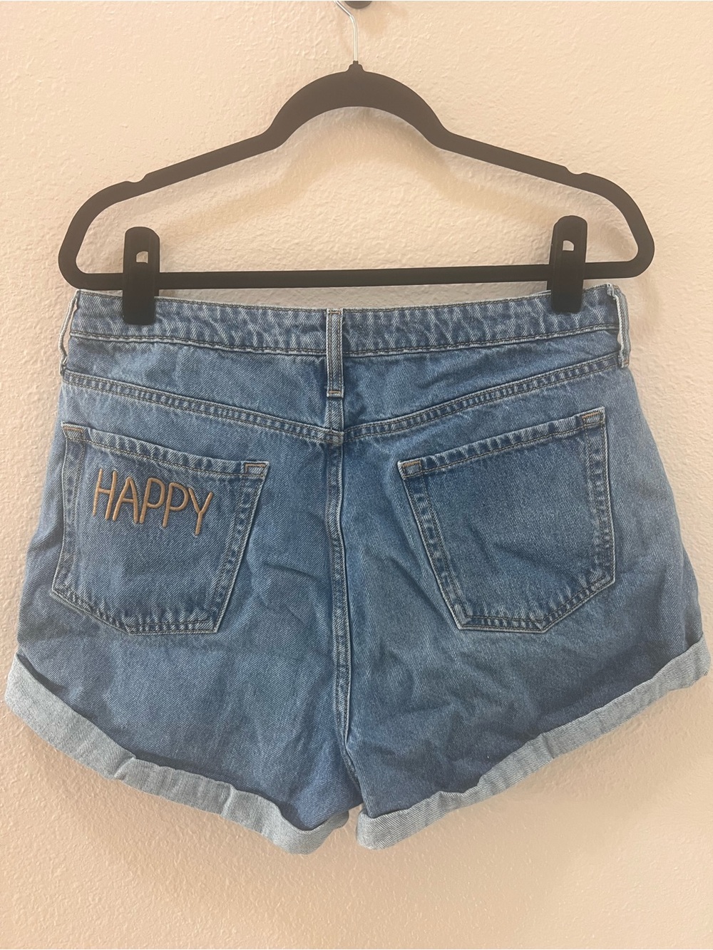 Wild Fable Rolled Hem Mid-Blue Jean Shorts - Picture 2 of 3